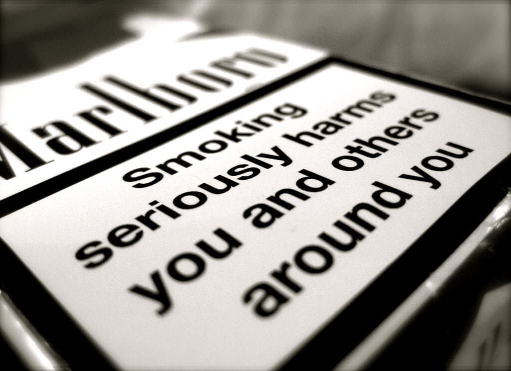 Cigarette pack warning