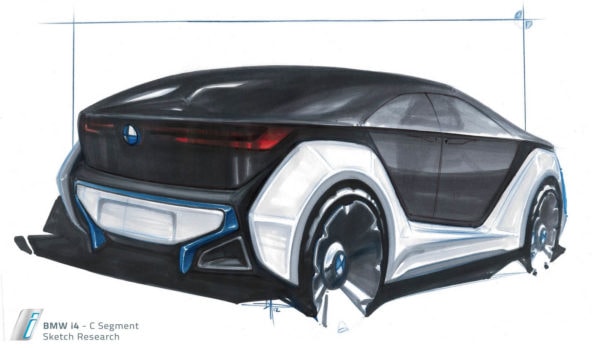 BMW I4 Concept Drawing
