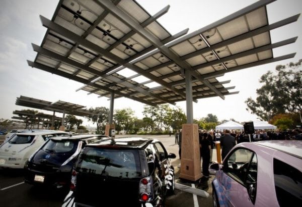 San Diego zoo electric vehicle charging solar panels