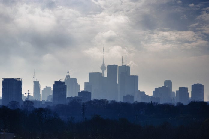 smog in Toronto in winter smog in Toronto in winter