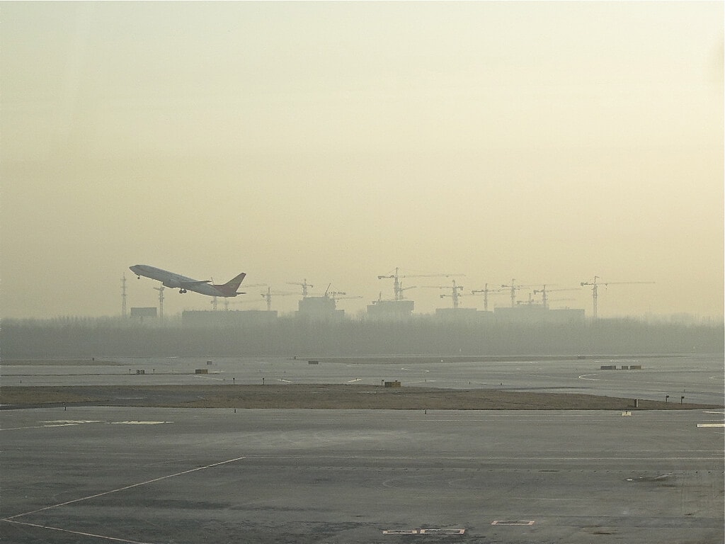 Smog at Beijing airport