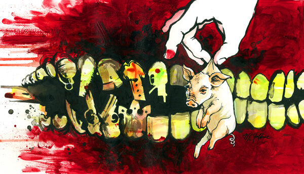Animal cruelty illustration