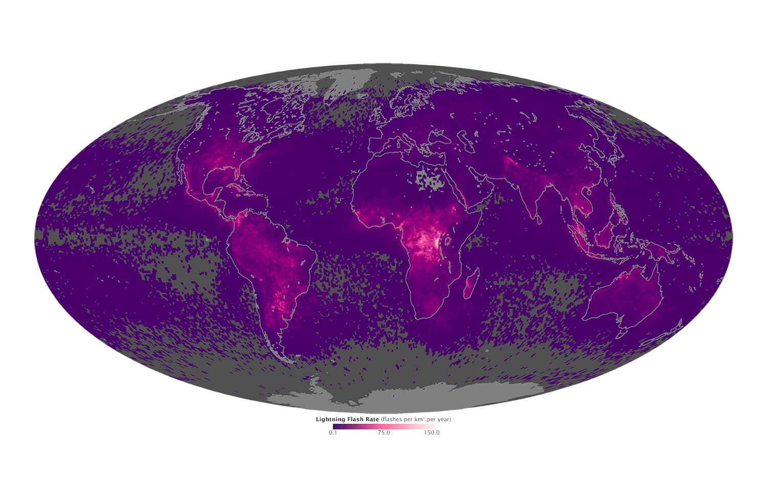 Where lightning strikes most on the planet