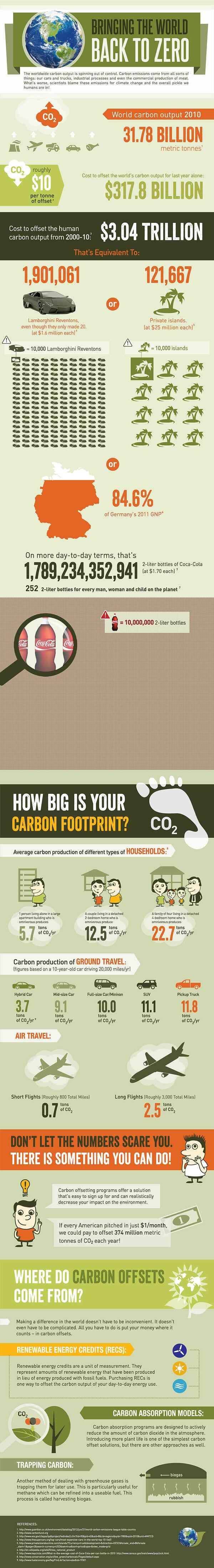 Offsetting global carbon footprint - infographic