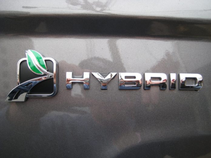 ford hybrid car badge