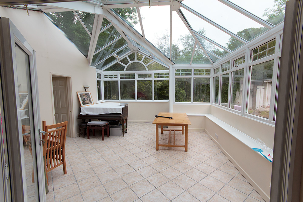 atrium in home letting in natural light
