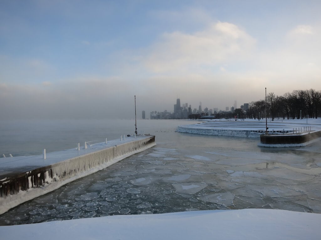 Chicago durante el vórtice polar 