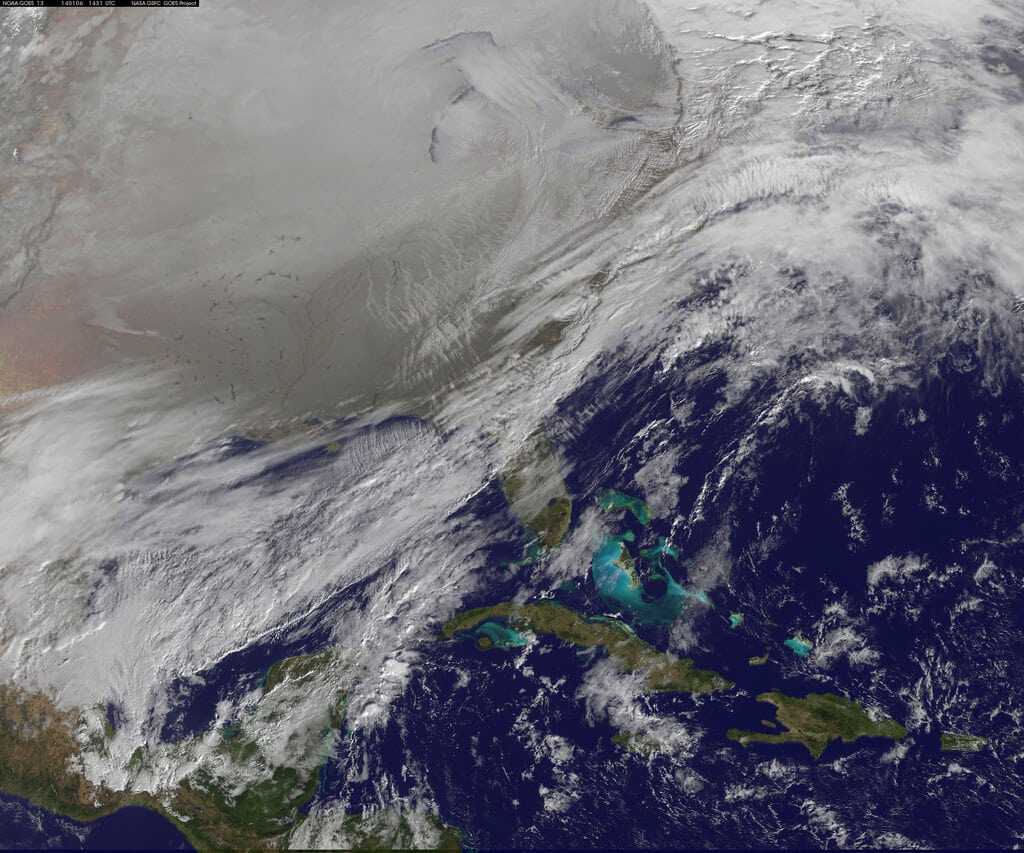 vórtice polar desde el espacio