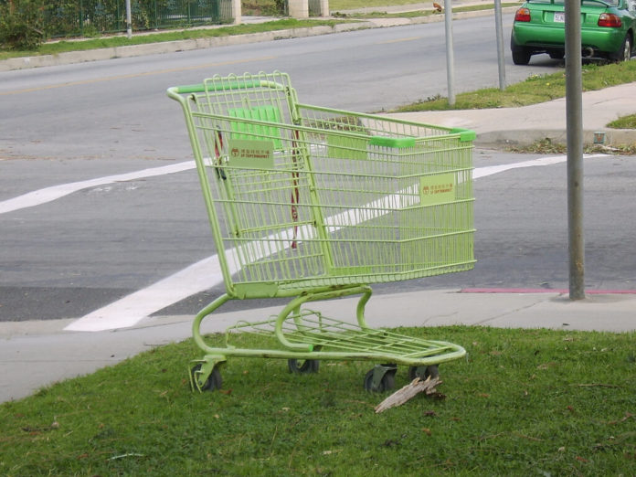 green shopping cart