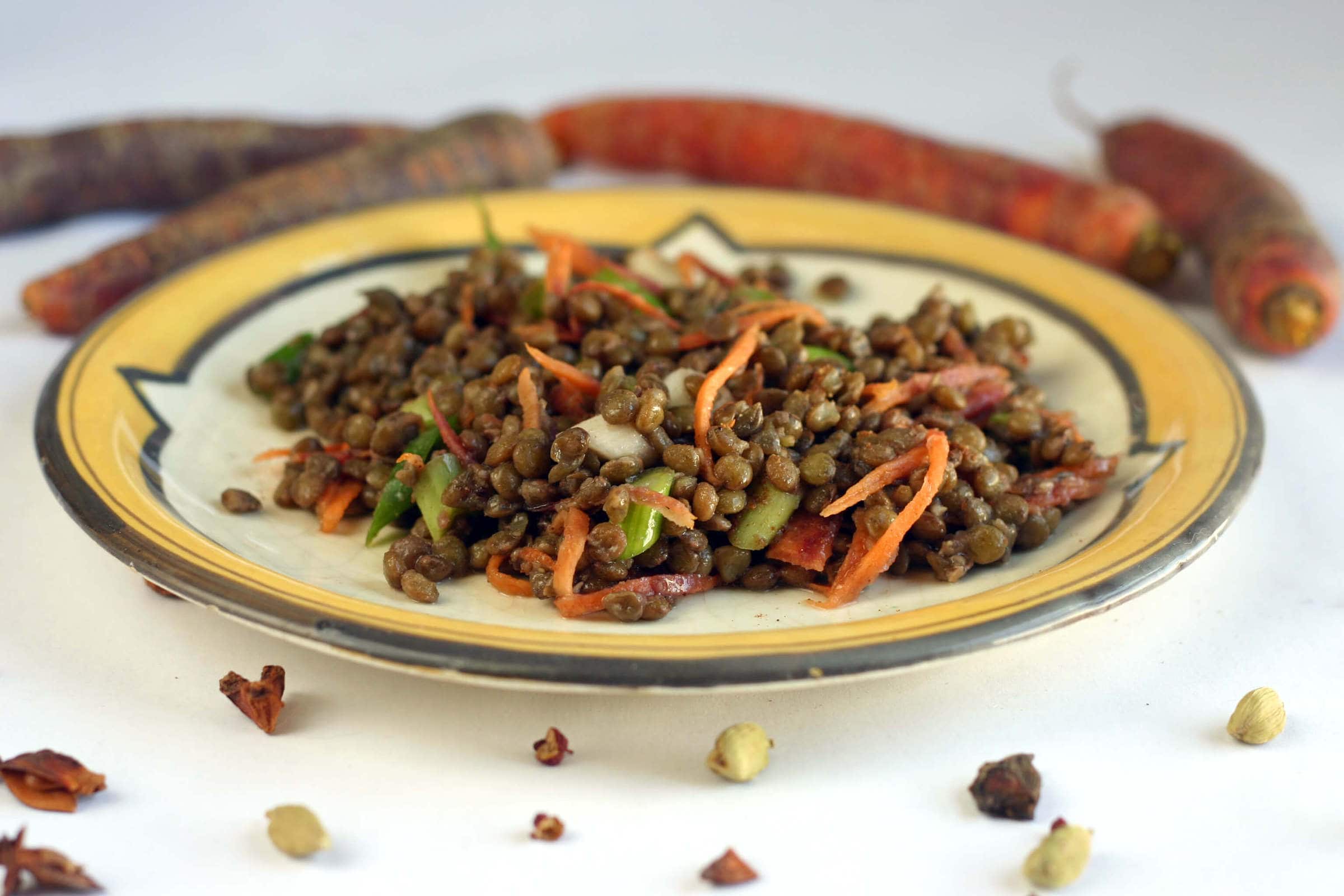 Lentil salad with Chinese 5 spice