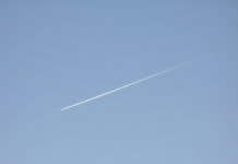 Jet exhaust in the sky