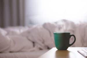 coffee cup in bedroom