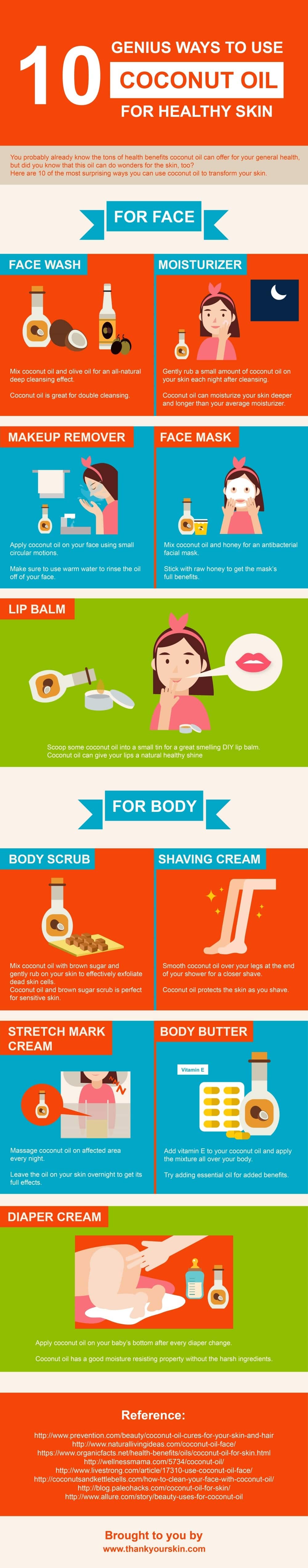 10 Genius Ways to Use Coconut Oil for Healthy Skin [Infographic]