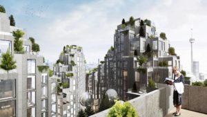 Bjarke Ingels sustainable architecture project with green rooftops in Toronto
