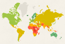 world map of countries for climate change