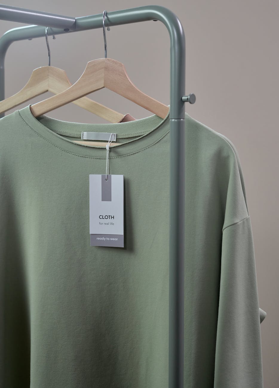 clothes in a rack