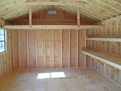 The Interior Of A Shed With Loft Space Greener Ideal