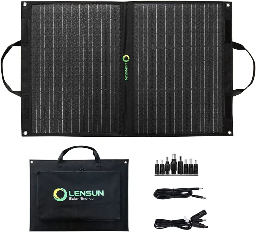 Lensun 70W Foldable Solar Panel Charger with Kickstand