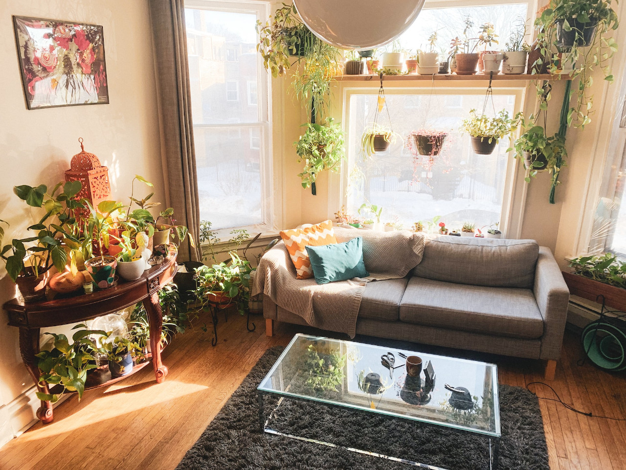 A terrarium table i made with hanging plants : r/IndoorGarden