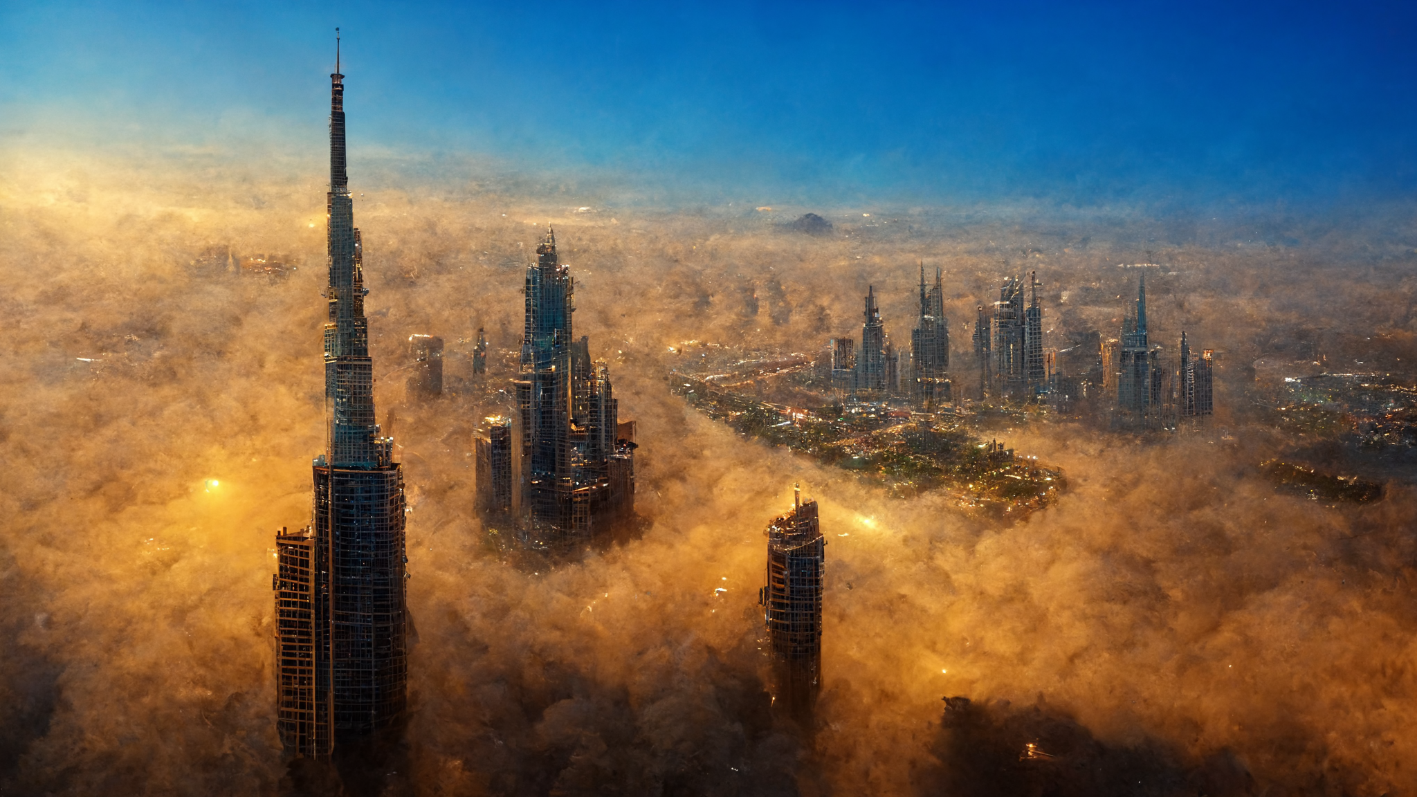 Dubai in the year 2100 after climate change