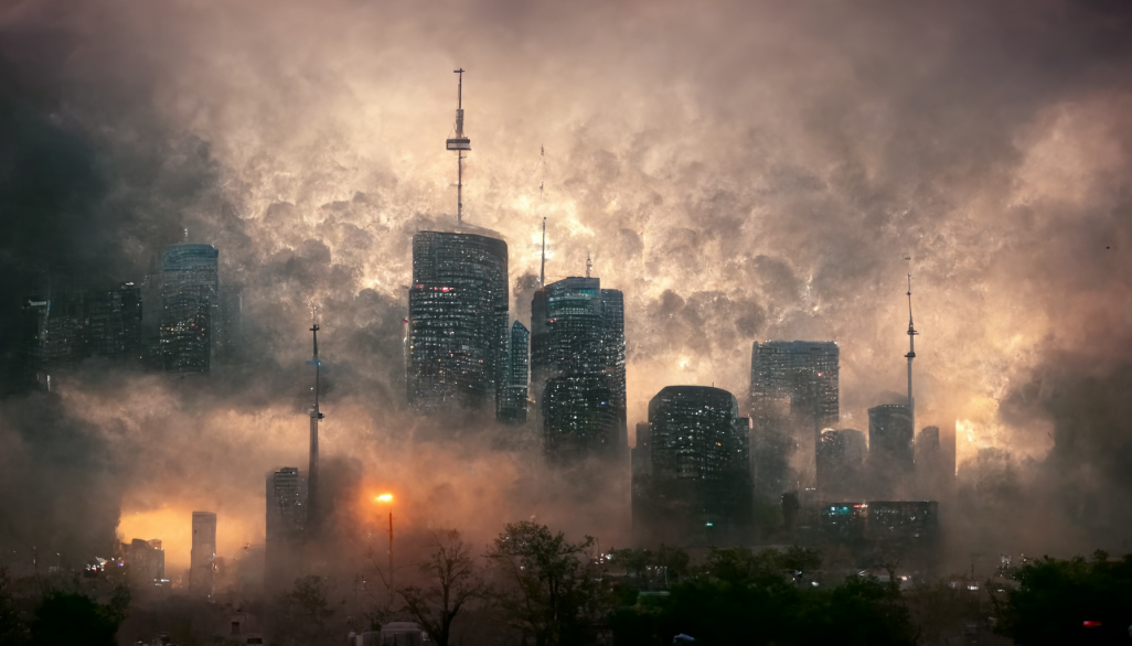Toronto, Canada in the year 2100 after climate change