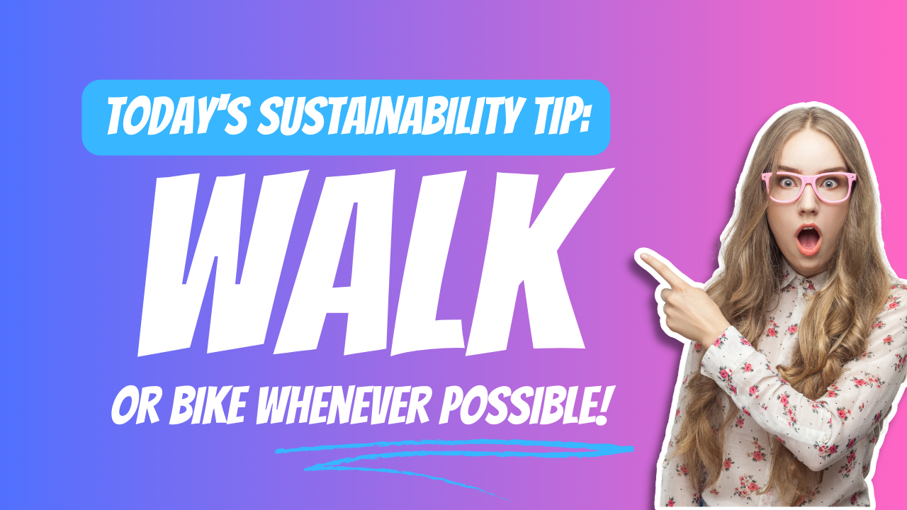sustainability tip of the day - walk or bike