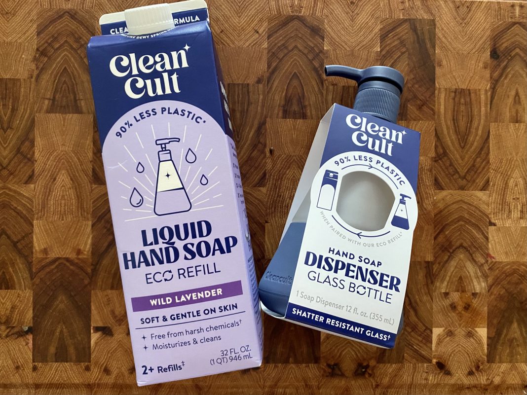 clean cult liquid hand soap and dispenser