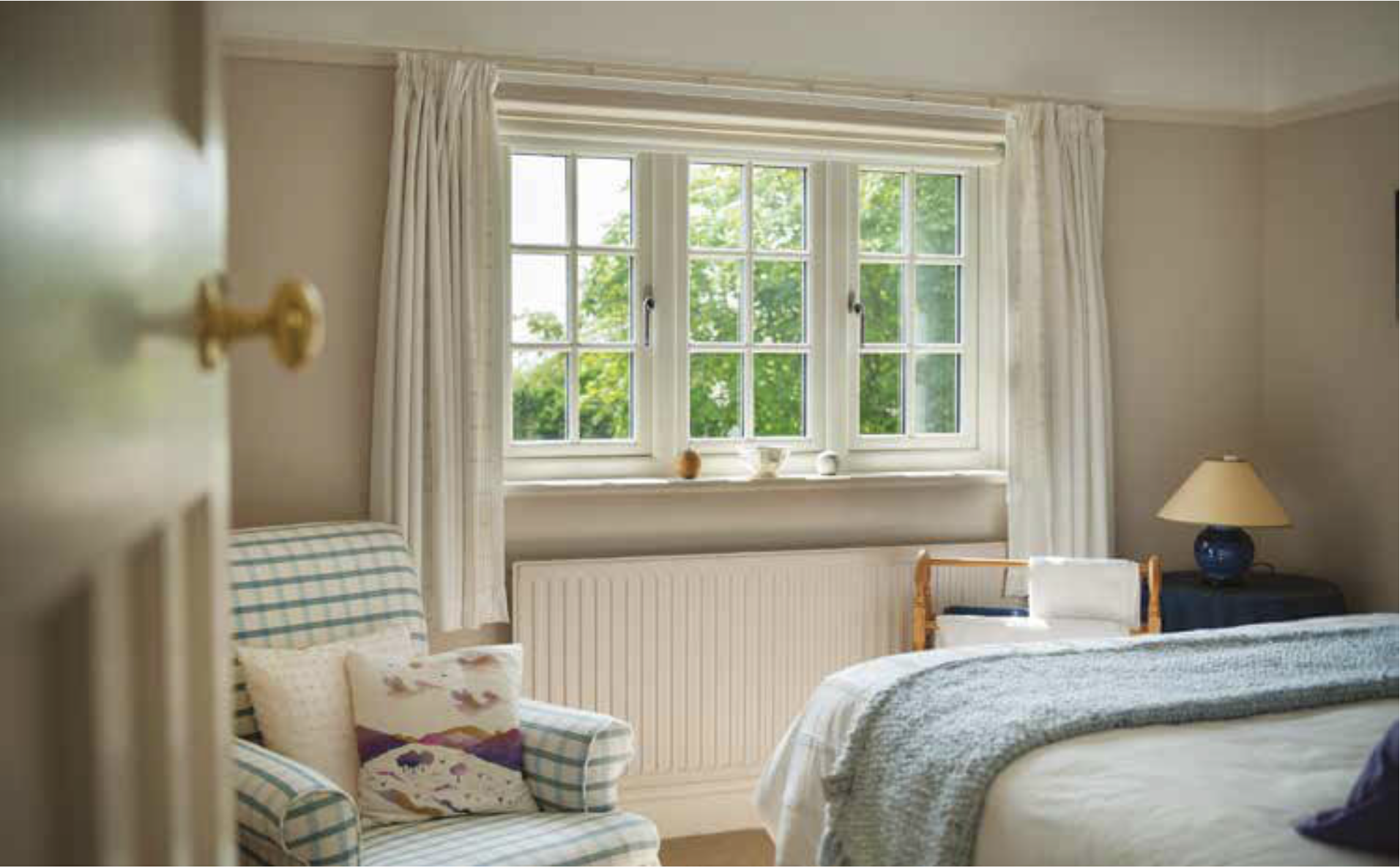 double glazed windows in a bedroom