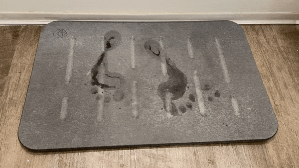 Timelapse of dorai home bath stone mat drying