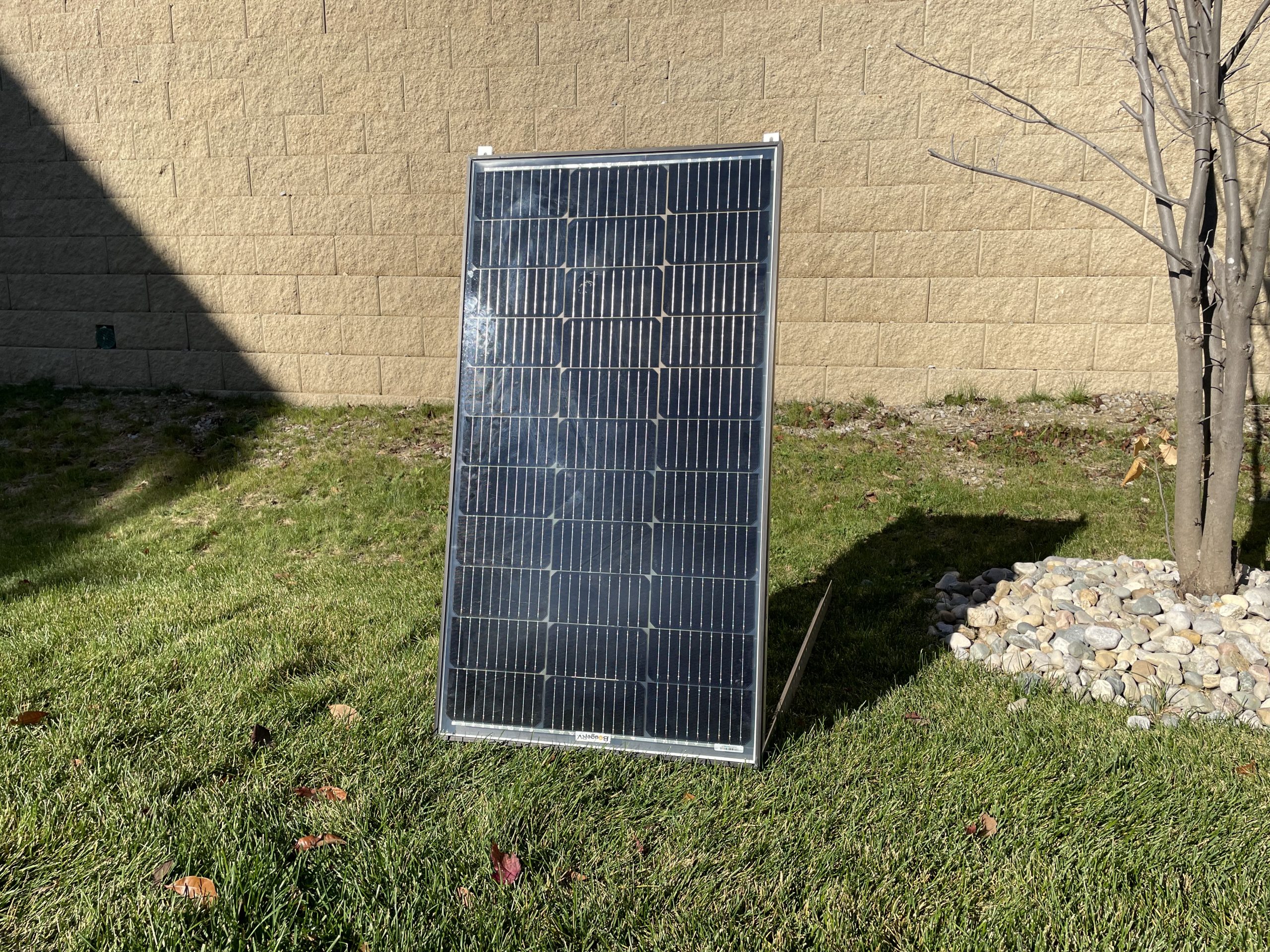 BougeRV Bifacial 100W Solar Panel with Adjustable Brackets