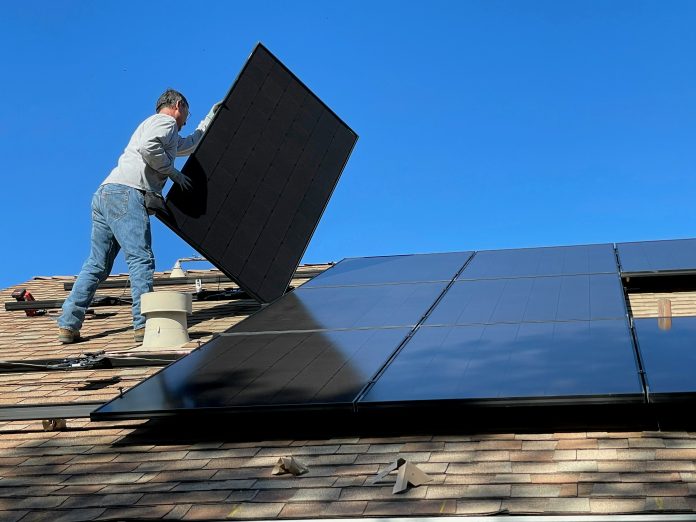 solar panels on climate-resilient home
