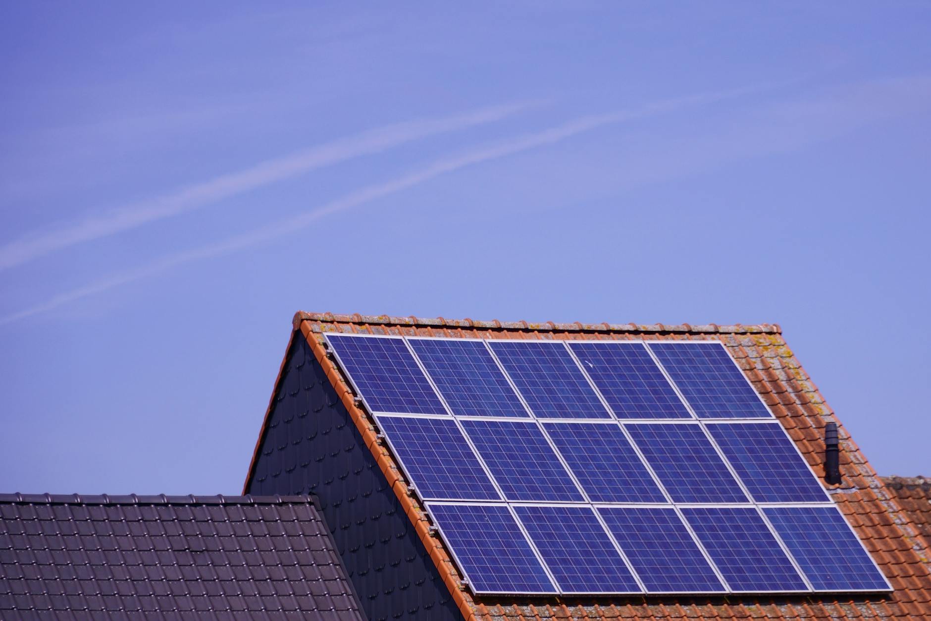 solar panels on house roof