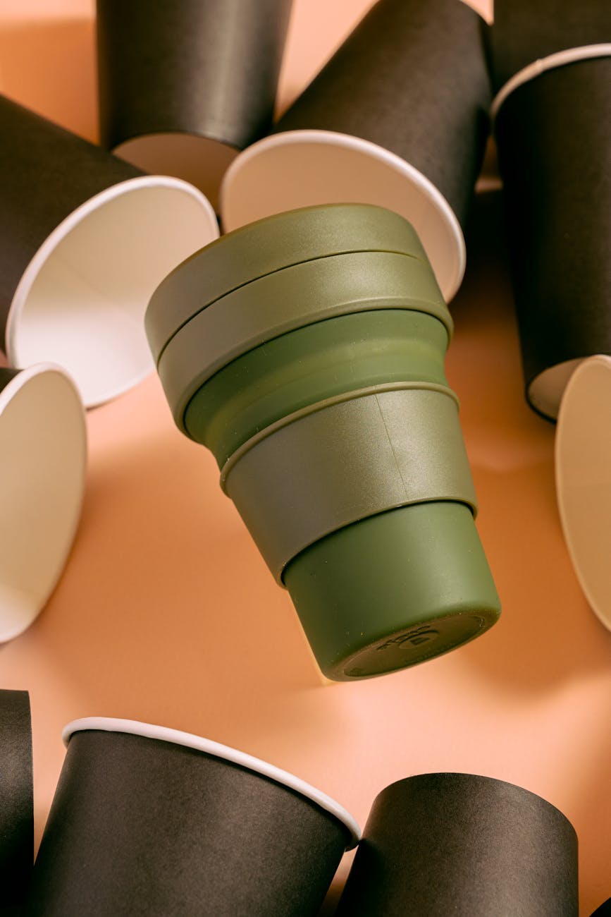 green and white plastic container