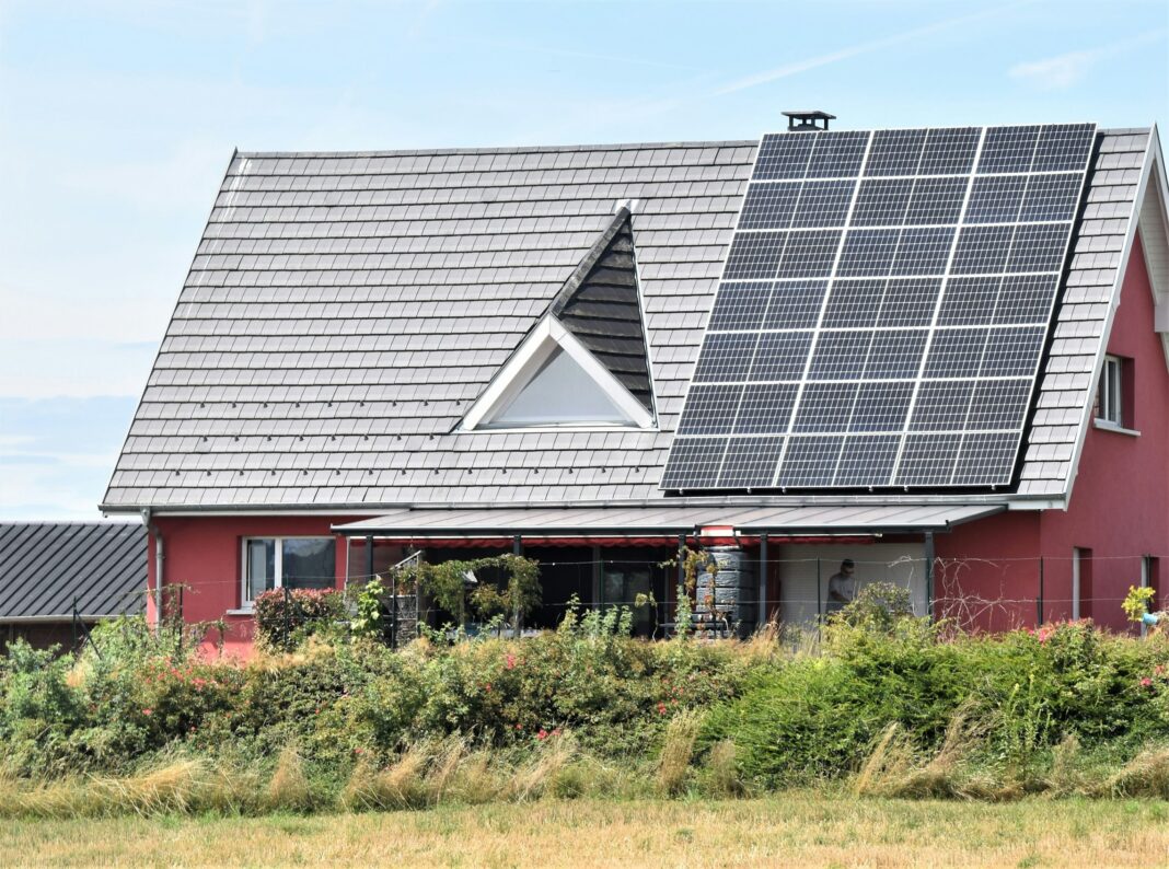 solar panels on side of roof