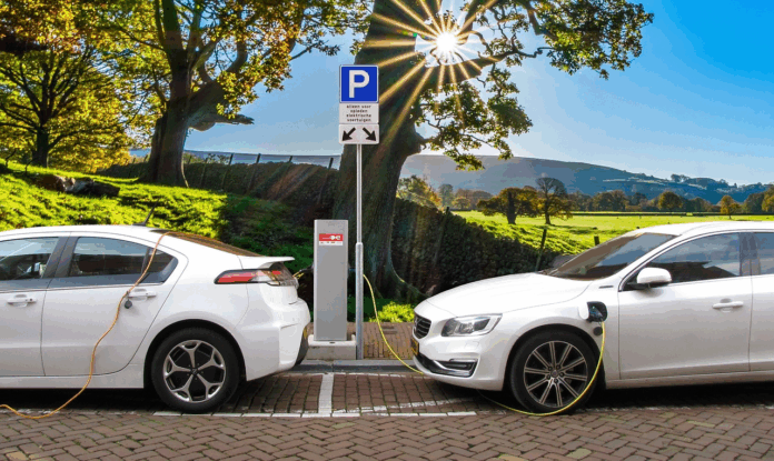 electric car and charging port