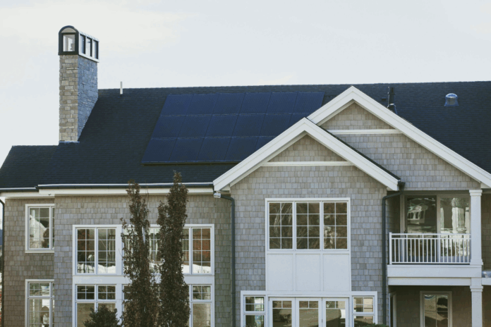 solar panes on roof of house