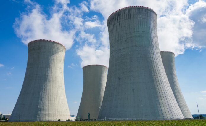 photo of a power station chimneys